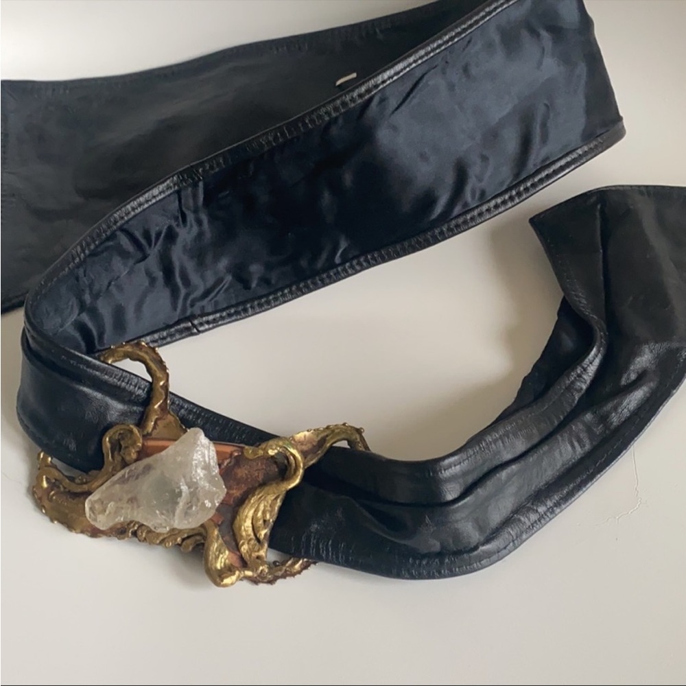 Leather and Crystal Belt